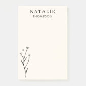 Trendy Boho chique rustieke zwarte bloem gepersona Post-it® Notes (Voorkant)