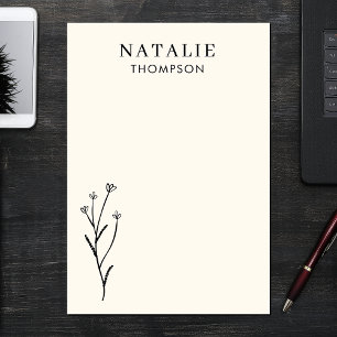 Trendy Boho chique rustieke zwarte bloem gepersona Post-it® Notes