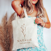 Trendy Boho chique terracotta bloem gepersonalisee Tote Bag