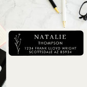 Trendy Boho chique zwart-wit retouradres Etiket