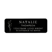 Trendy Boho chique zwart-wit retouradres Etiket (Voorkant)