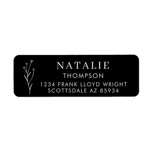 Trendy Boho chique zwart-wit retouradres Etiket (Voorkant)