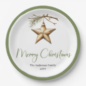 Trendy Boho Christmas Tree in Scandinavian Style Papieren Bordje (Voorkant)