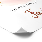 Trendy Boho Copper Rust Blush Rainbow Favor Sign Poster (Hoek)