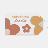 Trendy Boho Daisies Cadeaulabel (Voorkant (Horizontaal))