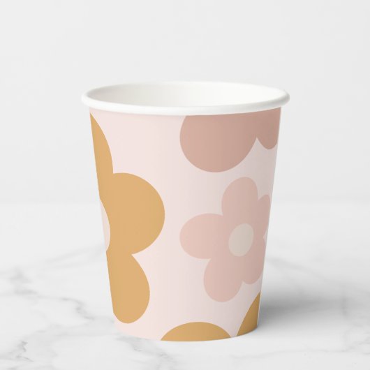 Trendy Boho Daisies Papieren Bekers (Achterkant)