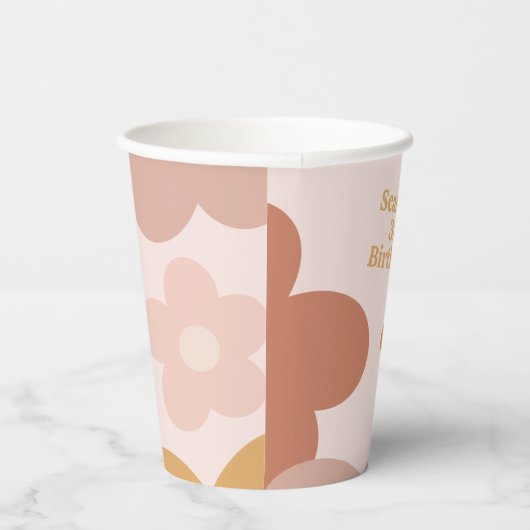 Trendy Boho Daisies Papieren Bekers (Rechts)