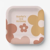 Trendy Boho Daisies Papieren Bordje (Voorkant)