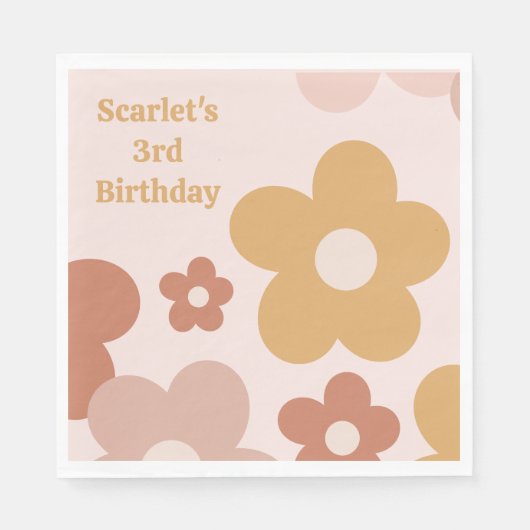 Trendy Boho Daisies Servet (Voorkant)