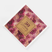 Trendy Boho Dark Red Blush Gold 50th Birthday  Servet (Hoek)