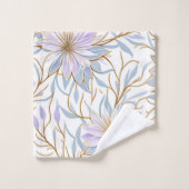 Trendy Boho Design, Modern, Chic, Bloemen, Bladere Bad Handdoek (Wasdoekje)