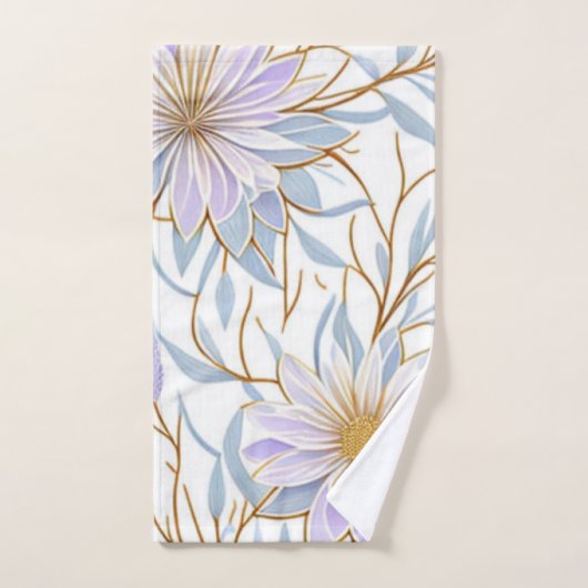 Trendy Boho Design, Modern, Chic, Flowers, Leaves Bad Handdoek (Handdoek)