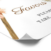 Trendy Boho Dried Palm Pampas Grass Favors Sign Poster (Hoek)