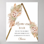 Trendy Boho Dried Palm Pampas Grass Momosa Bar Poster (Voorkant)
