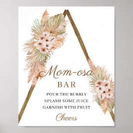 Trendy Boho Dried Palm Pampas Grass Momosa Bar Poster