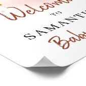 Trendy Boho Dusty Pink Rust Rainbow Welkom Poster (Hoek)