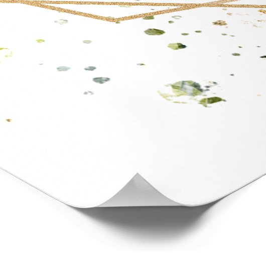 Trendy Boho eucalyptus gouden lijst bruiloft welko Poster (Hoek)