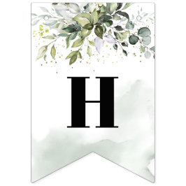 Trendy boho eucalyptus groen 16e verjaardagsfeest vlaggetjes