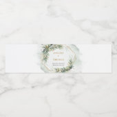 Trendy boho eucalyptus groen goud waterfles etiket (Enkel label)