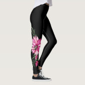 Trendy Boho Floral Leggings - Black Corsage Design (Rechts)