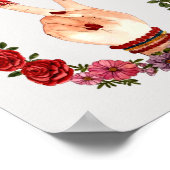 Trendy Boho Floral Octopus Peace Sign Waterverf Poster (Hoek)