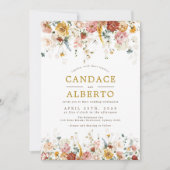 Trendy Boho Garden Flowers Wedding Party Kaart (Voorkant)