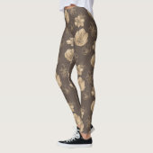 Trendy Boho gouden folie bloemmotief Leggings (Links)