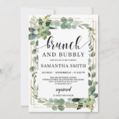 Trendy boho greenery succulent floral brunch kaart (Voorkant)