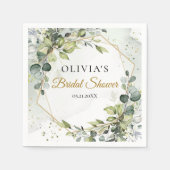 Trendy boho groen gebladerte goud vrijgezellenfees servet (Voorkant)