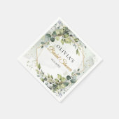 Trendy boho groen gebladerte goud vrijgezellenfees servet (Hoek)