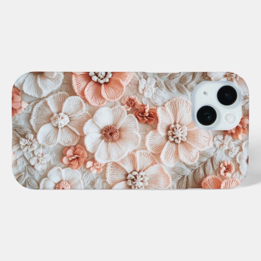 Trendy Boho Haakpastel Bloemen Patroon Case-Mate iPhone Case (Achterkant (horizontaal))