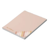 Trendy Boho Kleuren Crayon Leraar Naam Notitieblok (Linkerzijde)