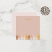 Trendy Boho Kleuren Crayon Leraar Naam Notitiekaartje (Voorkant / Achterkant in situ)