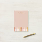 Trendy Boho Kleuren Crayon Leraar Naam Post-it® Notes (Op bureau)