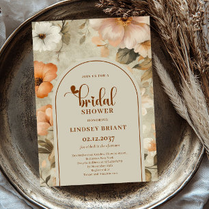 Trendy Boho Koper Salie Bloemige Bruiloft Feest Ui Kaart