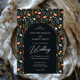 Trendy Boho lente wilde bloemen marine boog Kaart