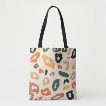 Trendy Boho Leopard Print Canvas tas – Aardse tint