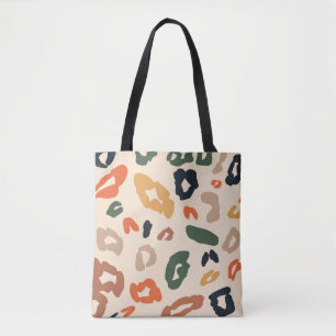 Trendy Boho Leopard Print Canvas tas – Aardse tint