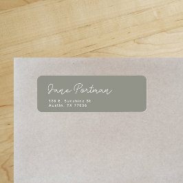 Trendy Boho Minimalistisch Salie Retouradres Etiket