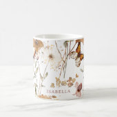 Trendy Boho Neutrale Herfst Wildbloemen op Wit Koffiemok (Center)