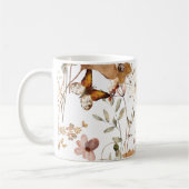 Trendy Boho Neutrale Herfst Wildbloemen op Wit Koffiemok (Links)