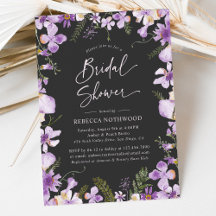 Trendy Boho Paars Wildbloemen Vrijgezellenfeest