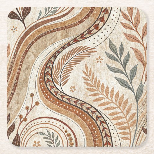 Trendy Boho Pattern Paper Onderzetter (Voorkant)