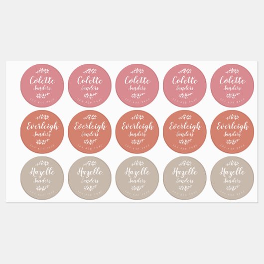 Trendy Boho Persoonlijke naam Labels (Vel)