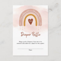 Trendy Boho Rainbow Dusty Pink Diaper Raffle