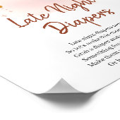 Trendy Boho Rainbow Late Night Diapers Game Sign Poster (Hoek)