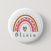 Trendy Boho Rainbow met een persoonlijke naam Ronde Button 5,7 Cm (Voorkant)