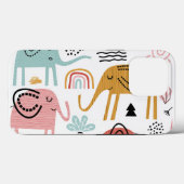 Trendy Boho Roze Groene Olifant Stoere Hoesje iPho (Achterkant (horizontaal))