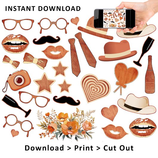 Trendy Boho Rustieke Leuke Foto Booth Wedding Prop Poster