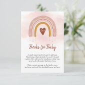 Trendy Boho Rusty Rainbow Blush Roze Boek Aanvraag Informatiekaartje (Staand voorkant)